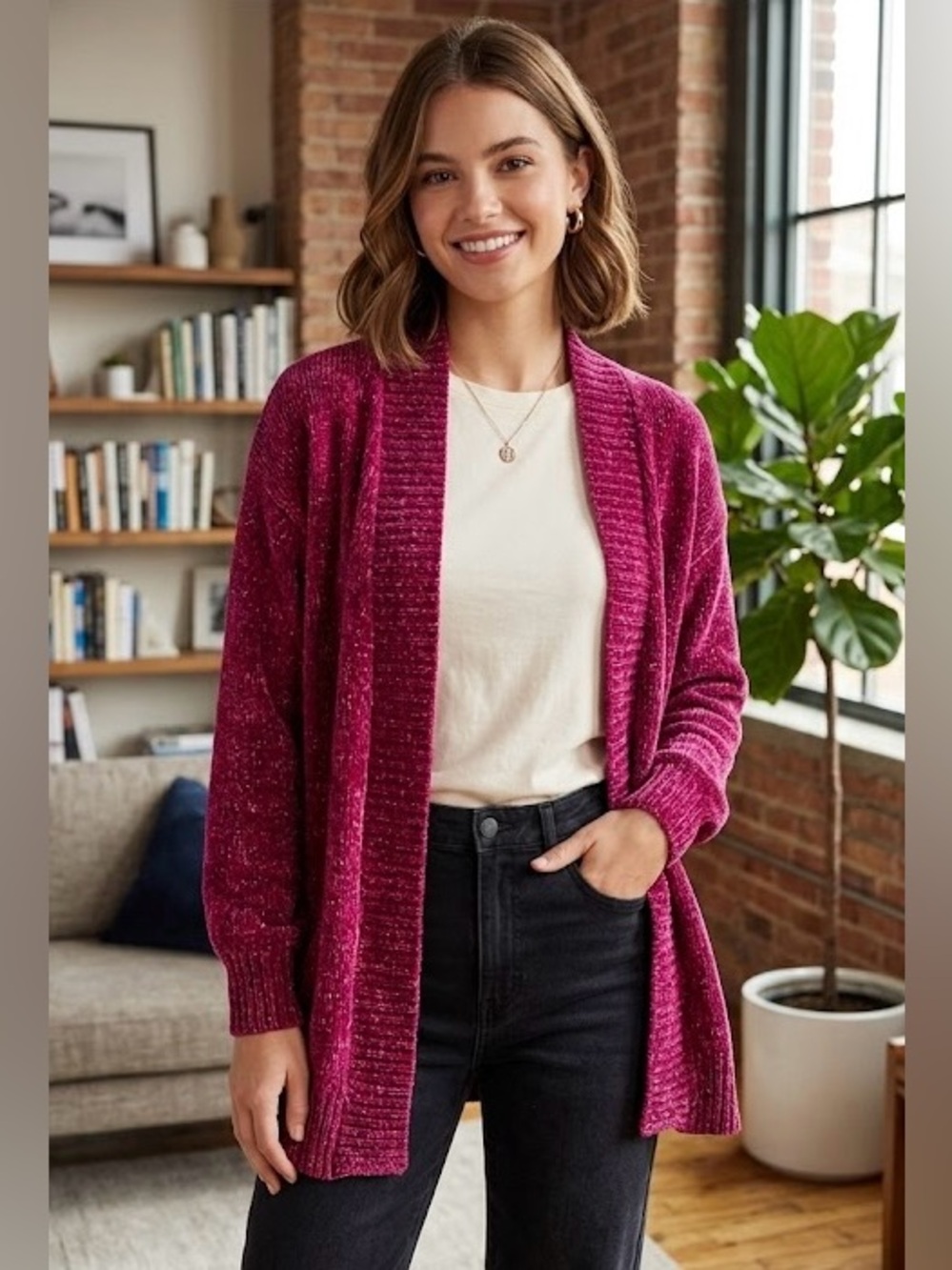 NWOT Women's Pink Sweater, size M